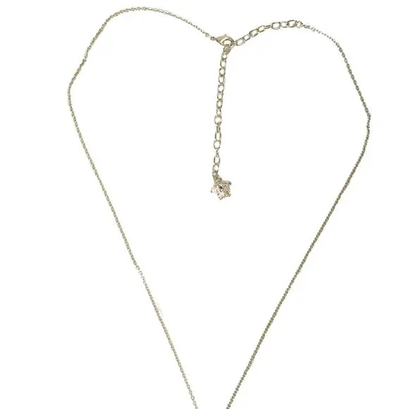 Versace Unisex Silver Color Metal Chain Medusa Head Sparkle Necklace Pendant